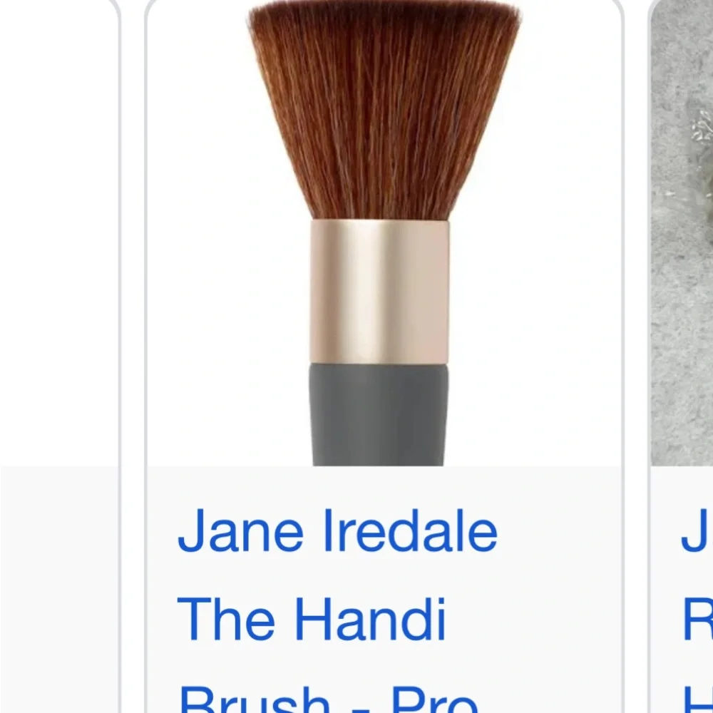 Jane Iredale Makeup Brush with Brown Bristles and Tan Handle